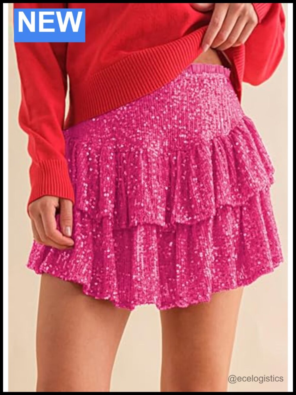 Women's Shimmer Sequin Mini Skirt High Waisted A-Line Party Fancy - Picture 4 of 6